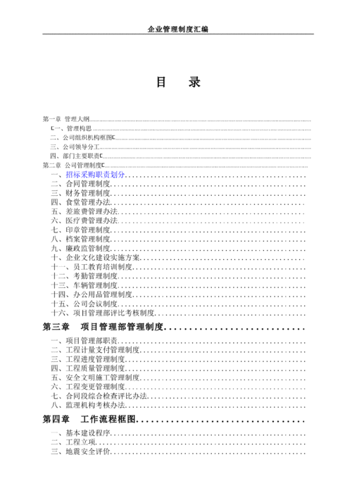 项目管理公司企业管理制度汇编